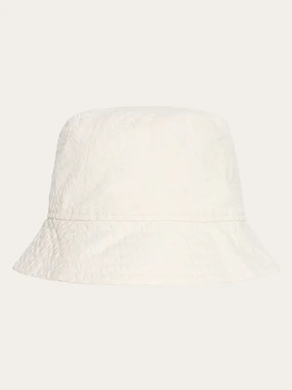 Seersucker bucket hat - Egret