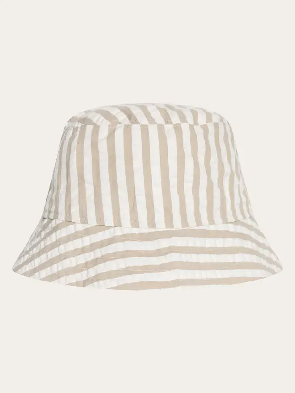 Seersucker stripe bucket hat - Creme Stripe