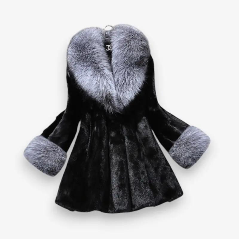 Selah – Manteau ample à manches longues avec col en fausse fourrure