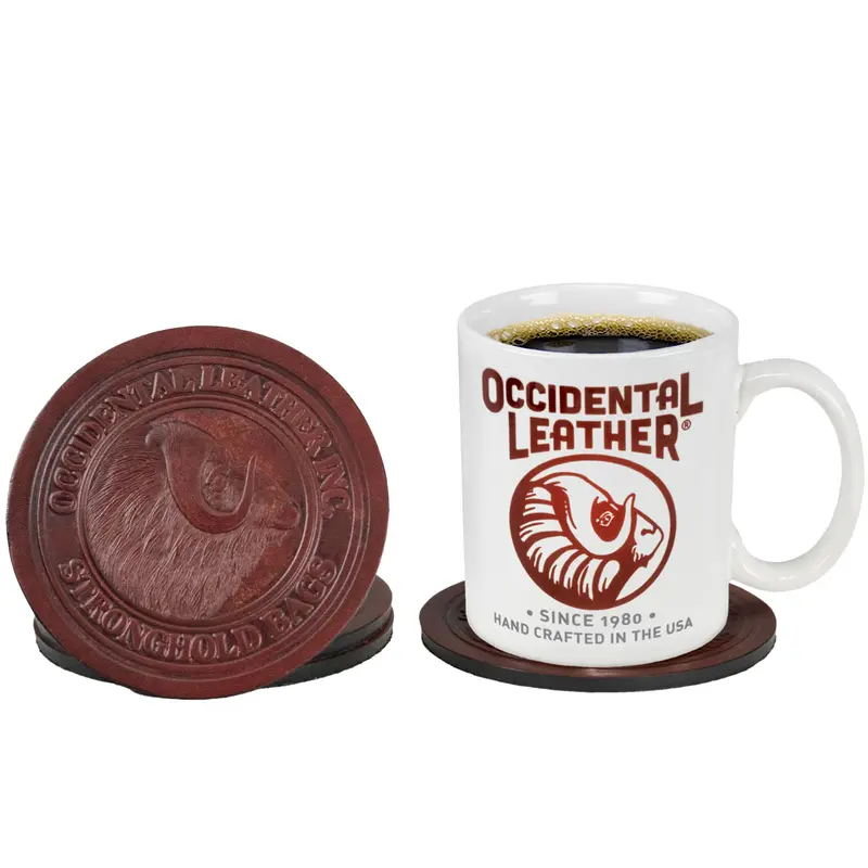 Set de 4 dessous de tasse en cuir OCCIDENTAL LEATHER 6025