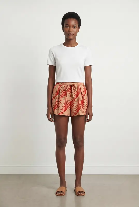 Short Beige et Rouge - Taille S/36