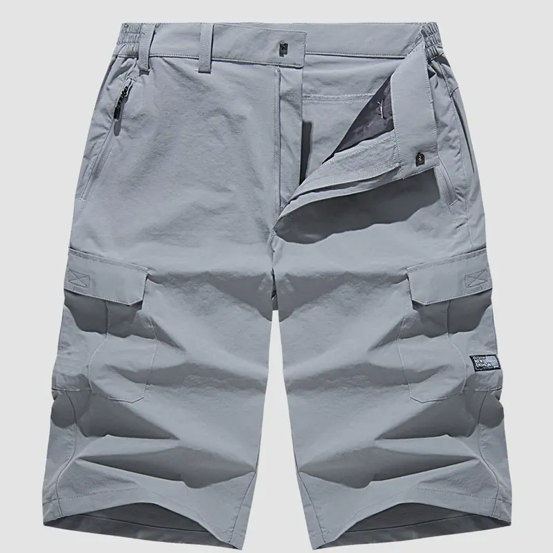 Short Cargo Léger Longueur Genou avec Multiples Poches