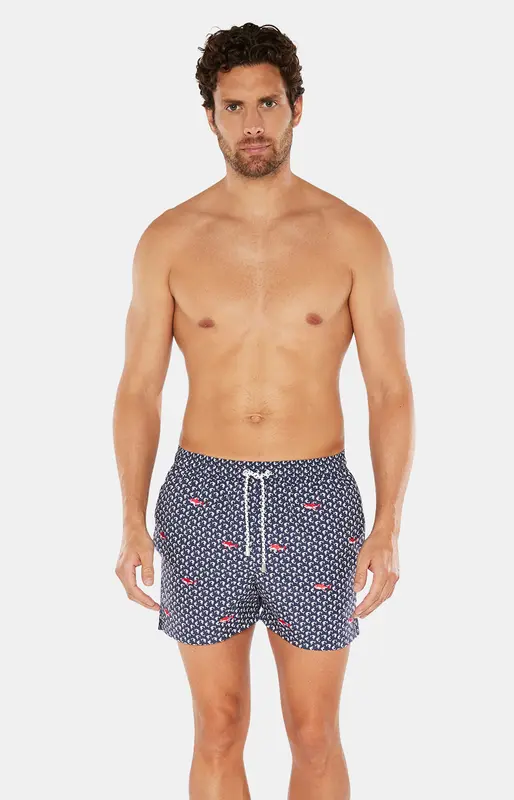 Short de bain brodé Requin - Marine