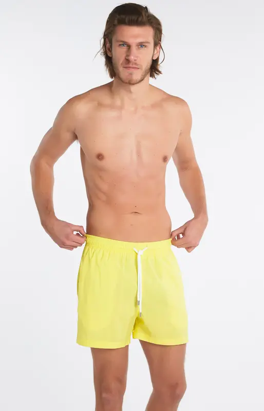 Short de bain uni Vanille