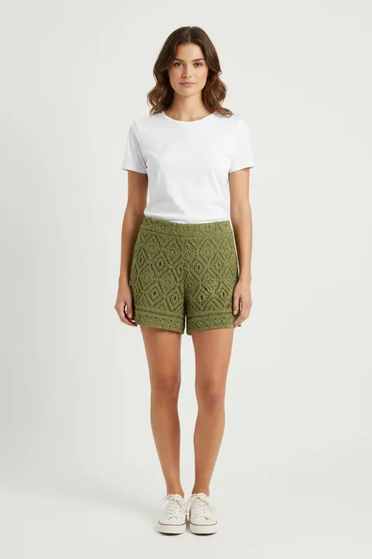Short en Dentelle Vert - Taille M/38