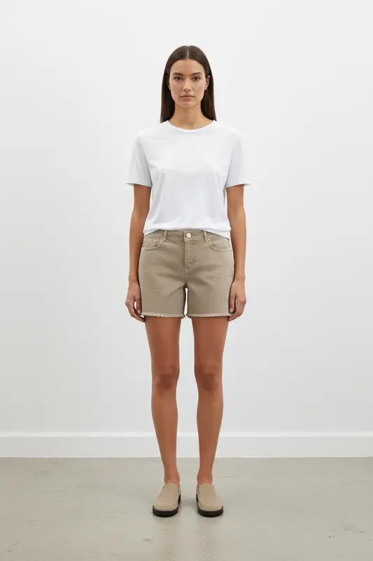 Short en Jean Beige - Taille M/38