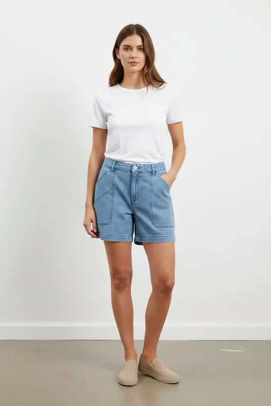 Short en Jean Bleu - Taille L/40