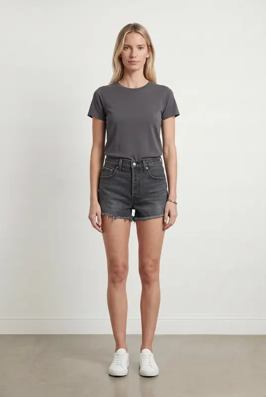 Short en Jean Gris - Taille S/36