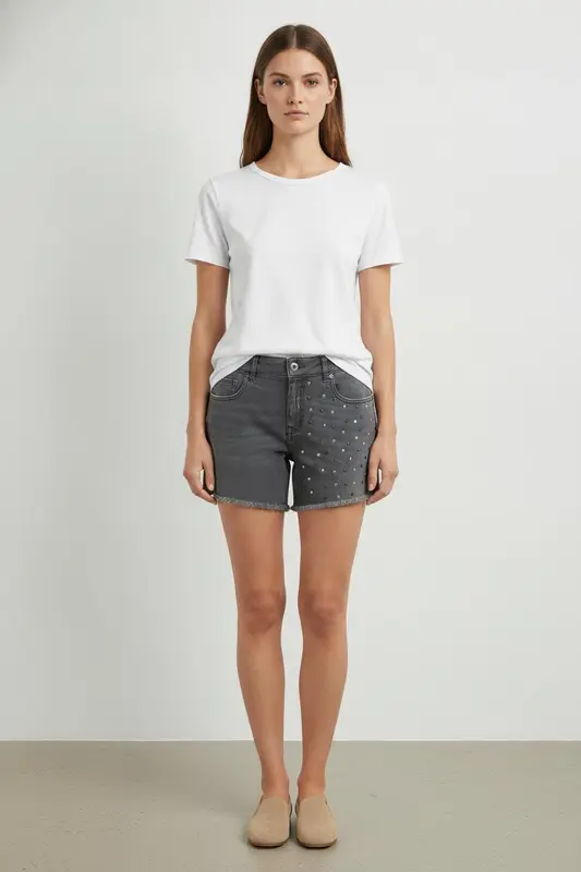 Short en Jean Gris - Taille XL/42