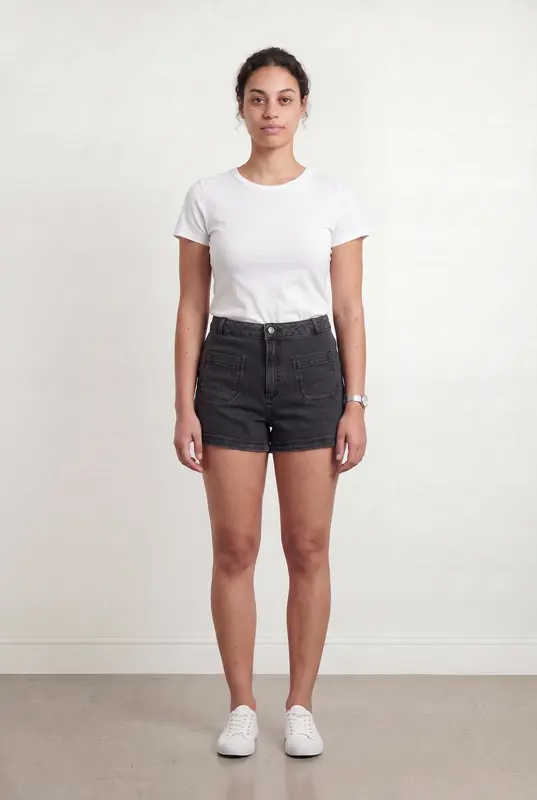 Short en Jean Noir - Taille L/40