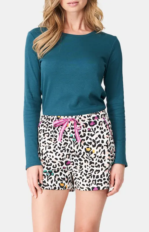 Short en jersey de coton léger - Léopard