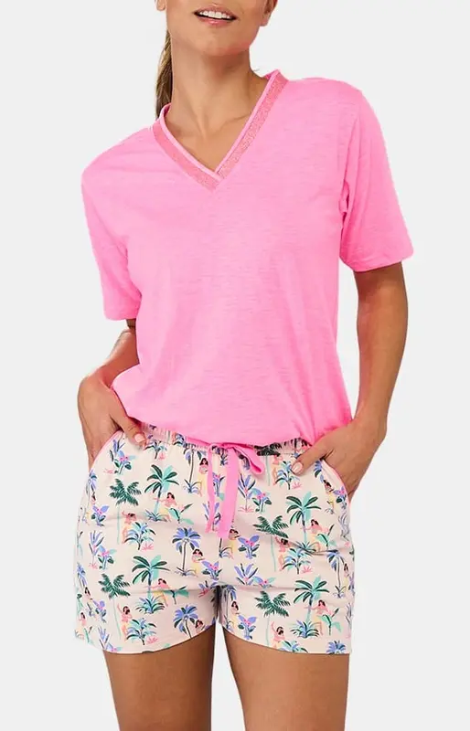Short en jersey de coton léger - Vahiné Rose