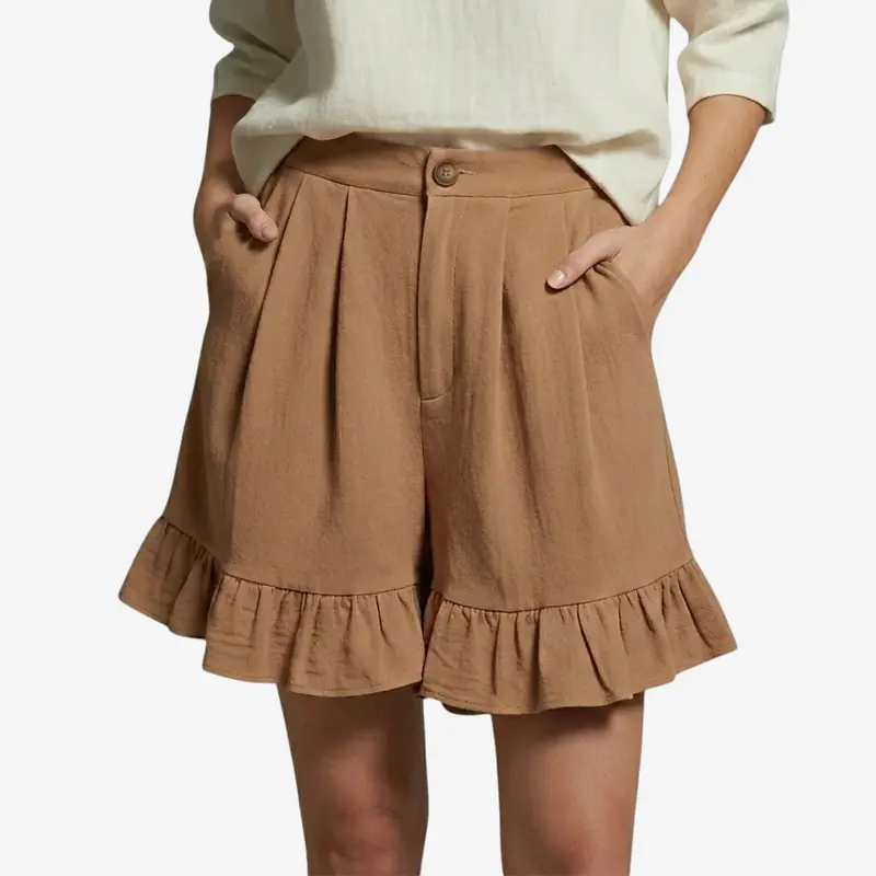 Short Femme Taille Haute avec Volants