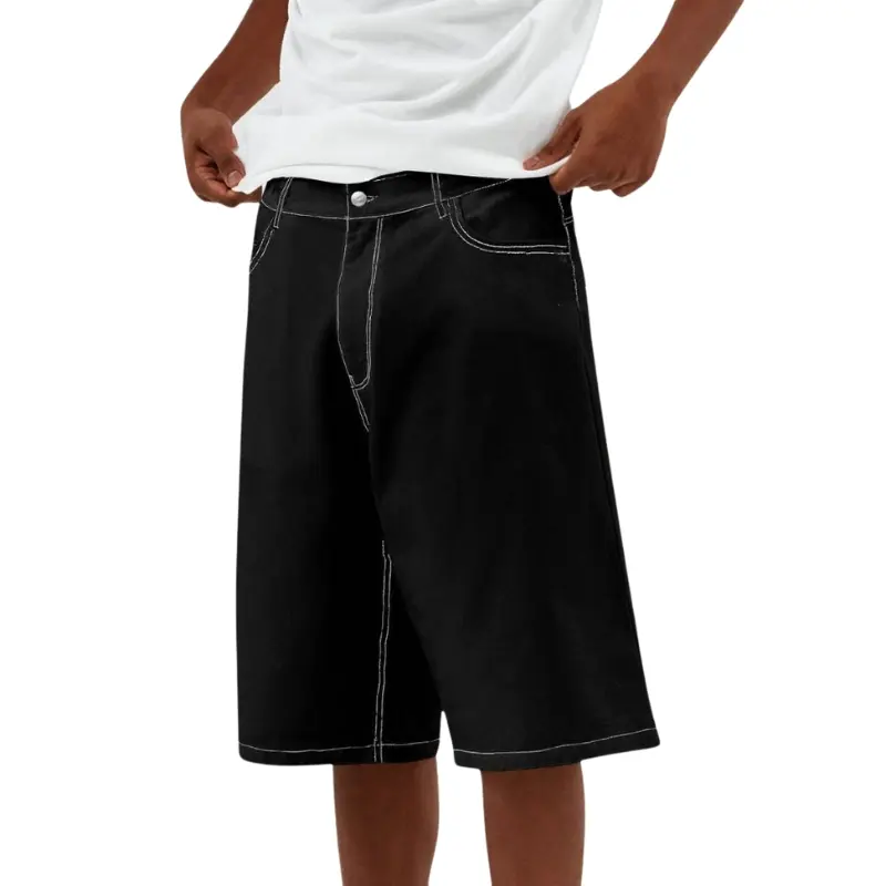 Short Florian jambe large coupe ample en denim