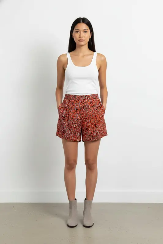 Short Imprimé Rouge et Noir - Taille XL/42