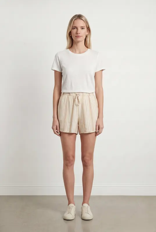 Short Rayé Beige et Jaune - Taille XS/34