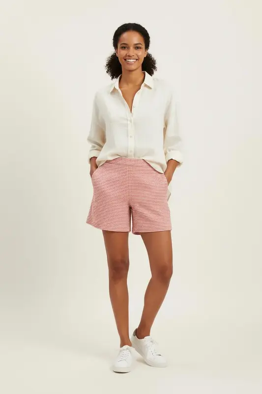 Short Rayé Rouge et Blanc - Taille XS/34