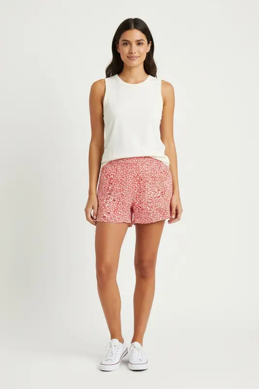 Short Rouge et Blanc - Taille XXS/32