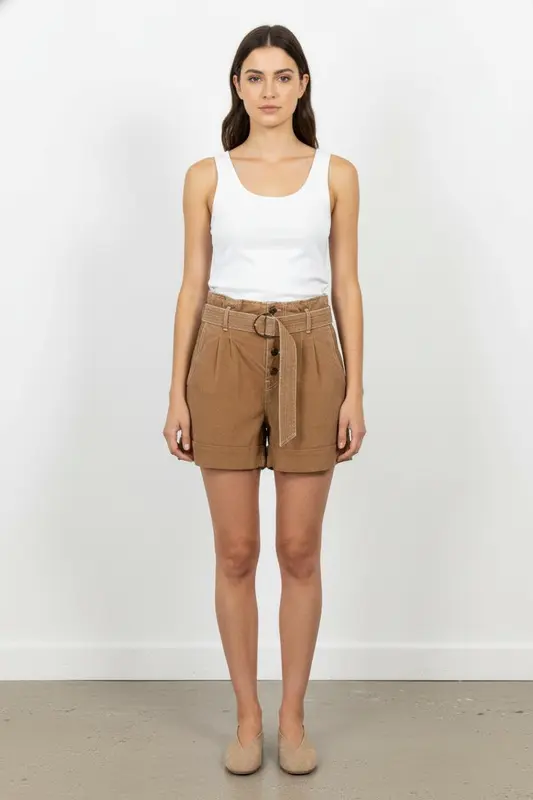 Short Taille Haute Marron - Taille L/40