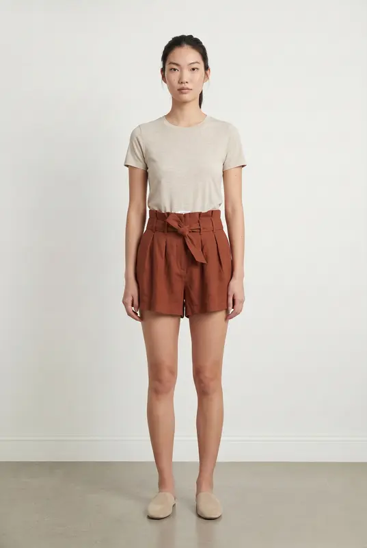 Short Taille Haute Marron - Taille S/36