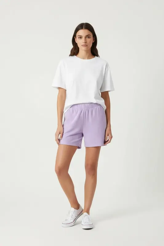 Short Violet et Beige - Taille M/38