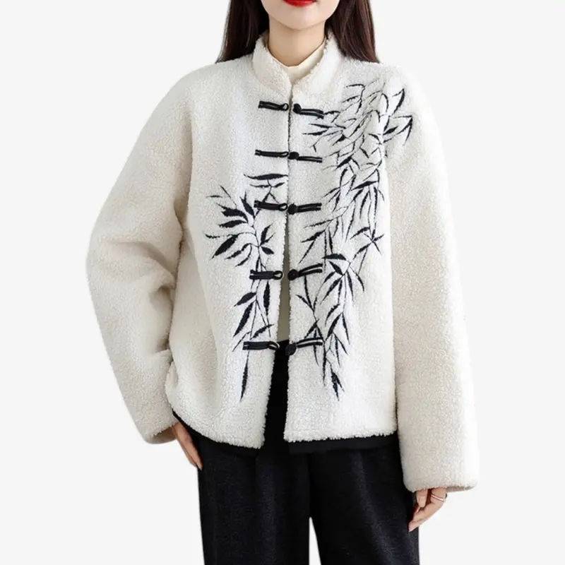 Sophia – Manteau imprimé ample à manches longues avec motif