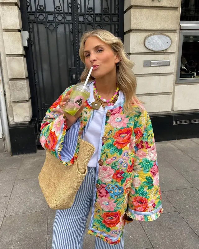 Sophie - Veste femme manches longues imprimé floral
