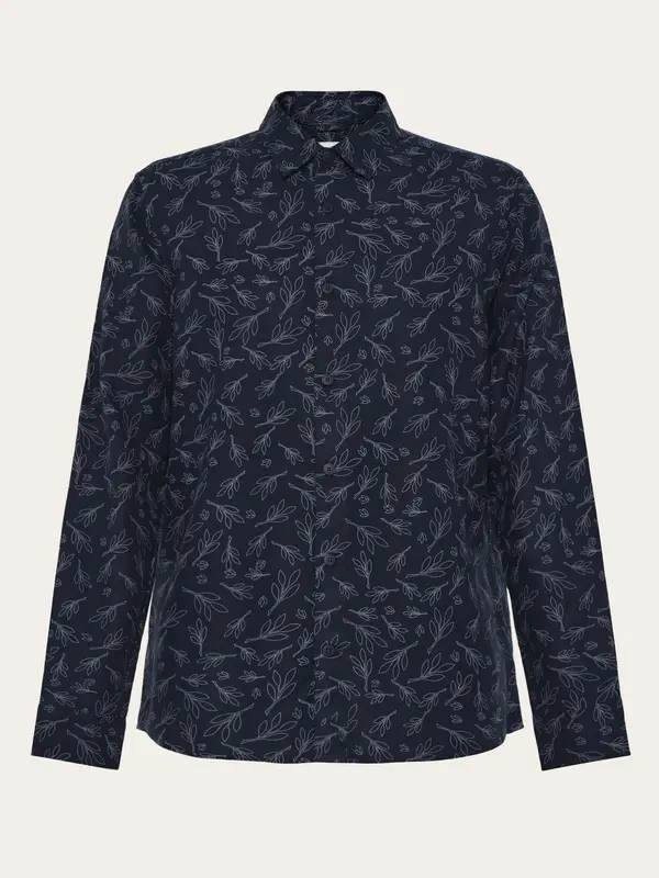 SOS Cotton Tencel Printed Shirt - OCS/Vegan - Blue
