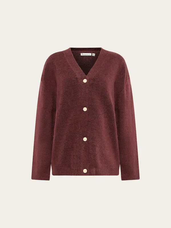 Soufflé yarn cardigan - Burgundy