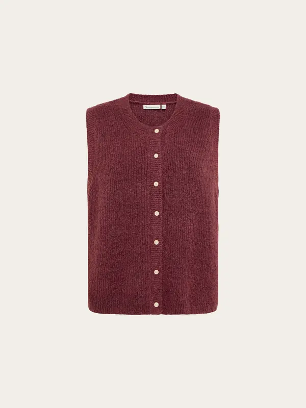 Soufflé yarn vest - Burgundy