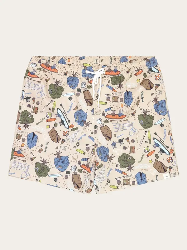 Stretch AOP swimshorts - GRS/Vegan - Creme