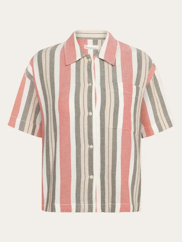 Striped short sleeved shirt - GOTS/Vegan - Green stripe