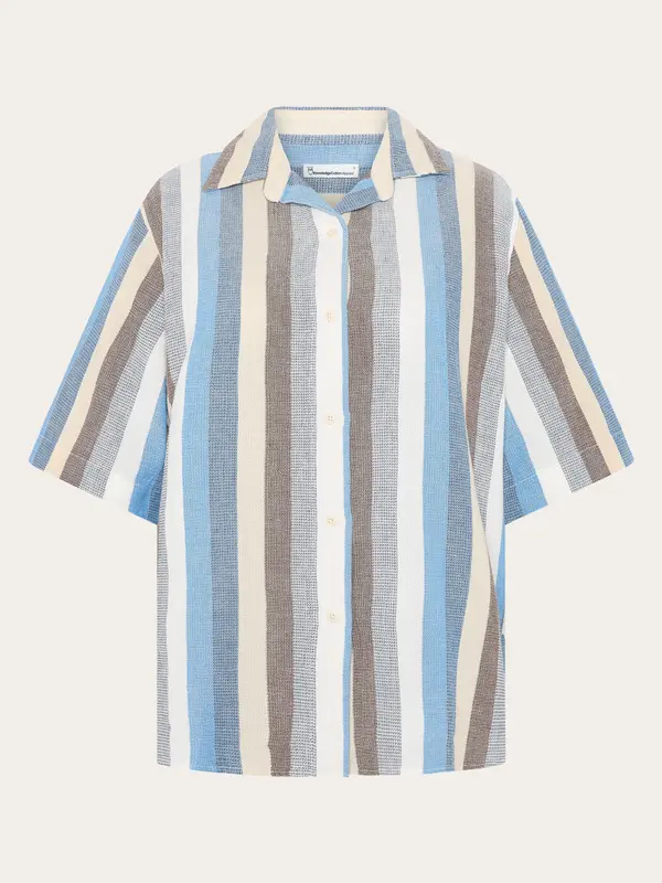 Structure short sleeve shirt - Multi color stripe