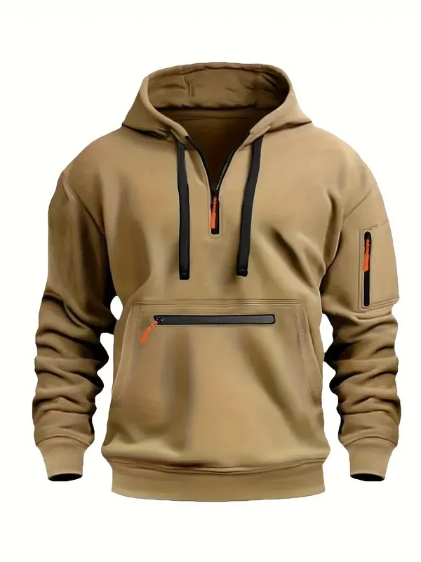 Sweat à capuche demi-zip moderne pour un confort quotidien