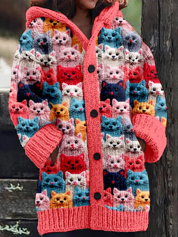Sweat à capuche femme manches longues à motif