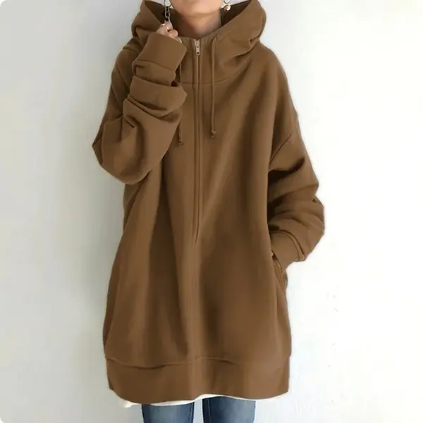 Sweat à capuche femme oversize zippé