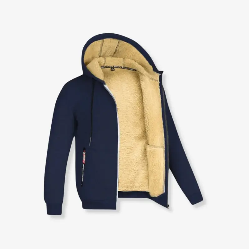 Sweat à capuche homme zippé doublé polaire