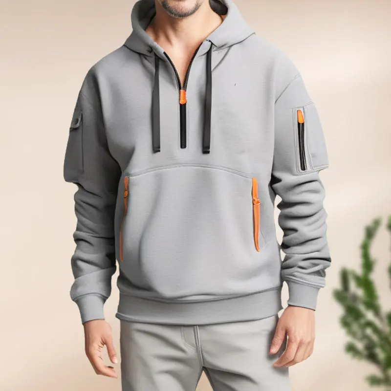 Sweat à capuche moderne et confortable avec demi zip