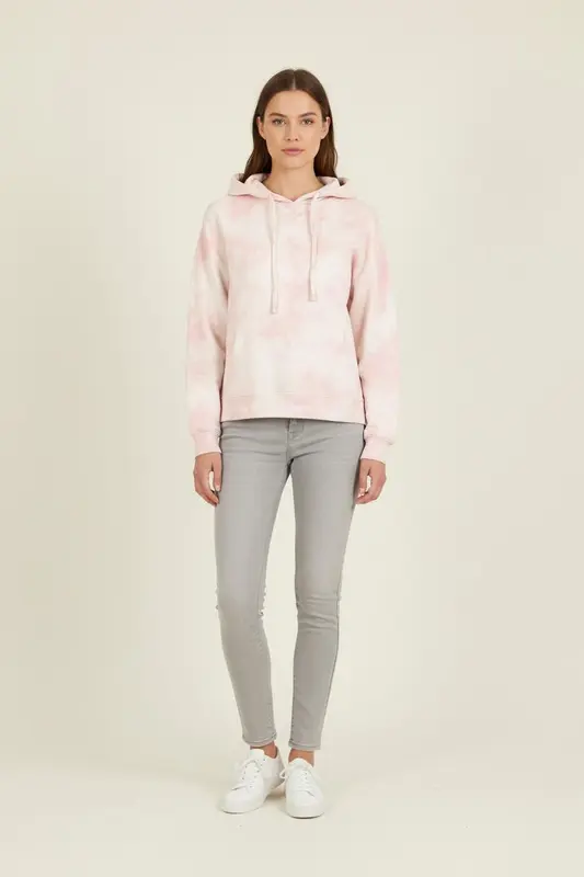 Sweat à Capuche Rose et Blanc - Taille XS/34
