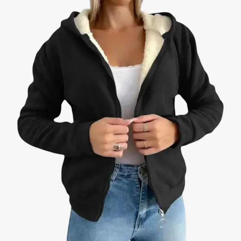 Sweat à capuche zippé doublé polaire