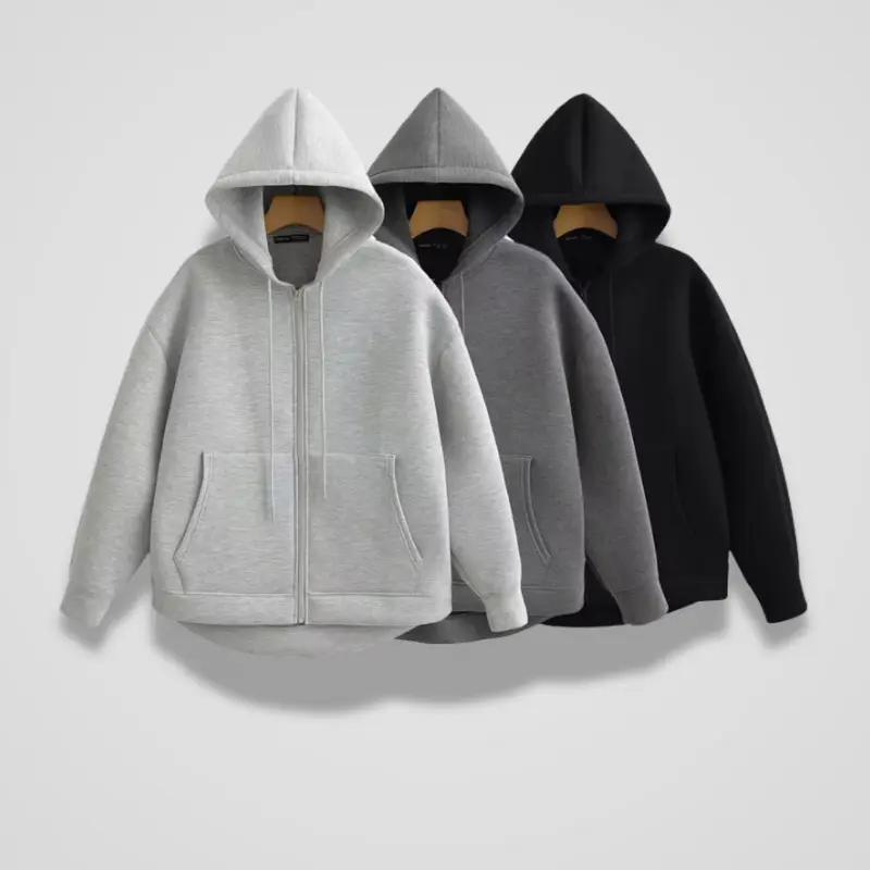 Sweat à capuche zippé femme oversize