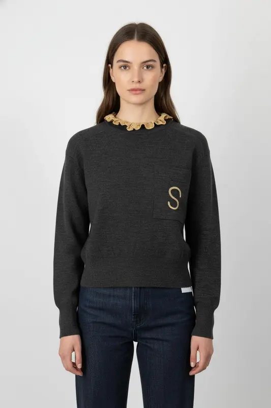 Sweat Gris et Beige - Taille S/36 - imparfaites
