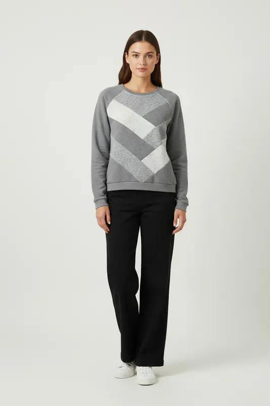 Sweat Gris et Blanc - Taille S/36