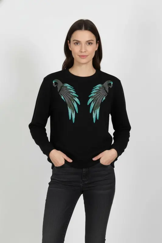 Sweat Noir et Vert - Taille L/40
