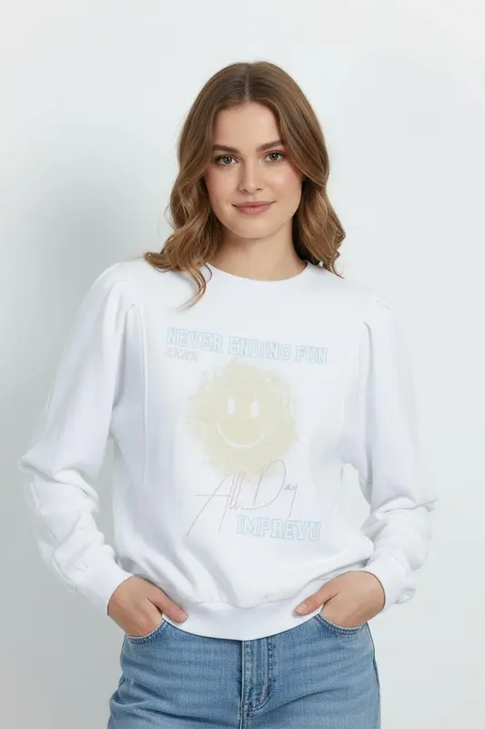 Sweat-shirt Blanc - Taille S/36