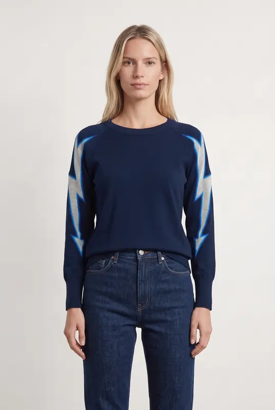 Sweatshirt Bleu et Blanc - Taille S/36