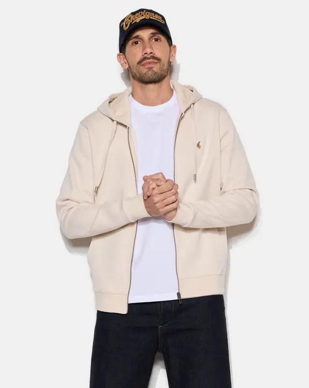 SWEATSHIRT CITY HOOD ZIPPE BEIGE