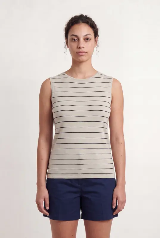 T-shirt beige rayé - Taille L/40