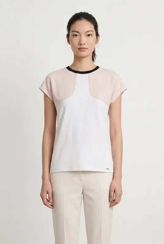 T-shirt Blanc et Rose - Taille M/38