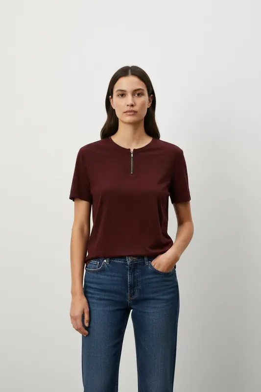 T-shirt bordeaux - Taille L/40